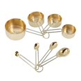 thumbnail image 1 of Gold Measuring Cups Measuring Spoons Set Stainless Steel 8 Piece Dry And Liquid Ingredients Cooking, 1 of 5
