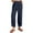 Navy-01, variant on Mitankcoo Women's Elastic Waist Pants with Pockets - Solid Color Relaxed Fit - Casual Comfort Long Trousers
