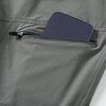 thumbnail image 6 of PIMSSY Men Casual Pants Straight Fit Comfortable Lightweight Elastic Waist With Zipper Pockets For Daily Wear Home Outdoor Hiking Spring Summer Fall Male Fashionable Solid Color Slacks, 6 of 7