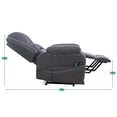 thumbnail image 4 of Whitney Recliner Chair with Massage and Heating by Naomi Home-Color:Gray,Material:Air Leather, 4 of 13