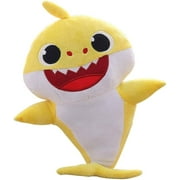 Children's plush toy shark baby plush shark toy, the best gift for boys and girls (yellow)