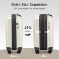 thumbnail image 3 of Zimtown 2 Piece Luggage Set, 20" Carry-On Expandble ABS+PC Luggage Hardside Lightweight Suitcase, 14" Mini Cosmetic Cases, Beige, 3 of 10