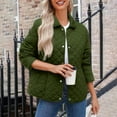 thumbnail image 4 of Women Quilted Barn Jacket Snap Button Diamond Long Sleeve Puffer Coat Outerwear with Pockets Warm, 4 of 7