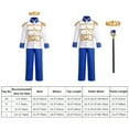thumbnail image 4 of IDOPIP Toddler Kids Boys Prince Charming Costume Medieval Royal Prince Jacket Pants Crown Dress Up, 4 of 10