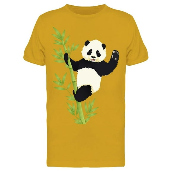 Waving Panda On Bamboo T-Shirt Men -Image by Shutterstock, Male 3X-Large