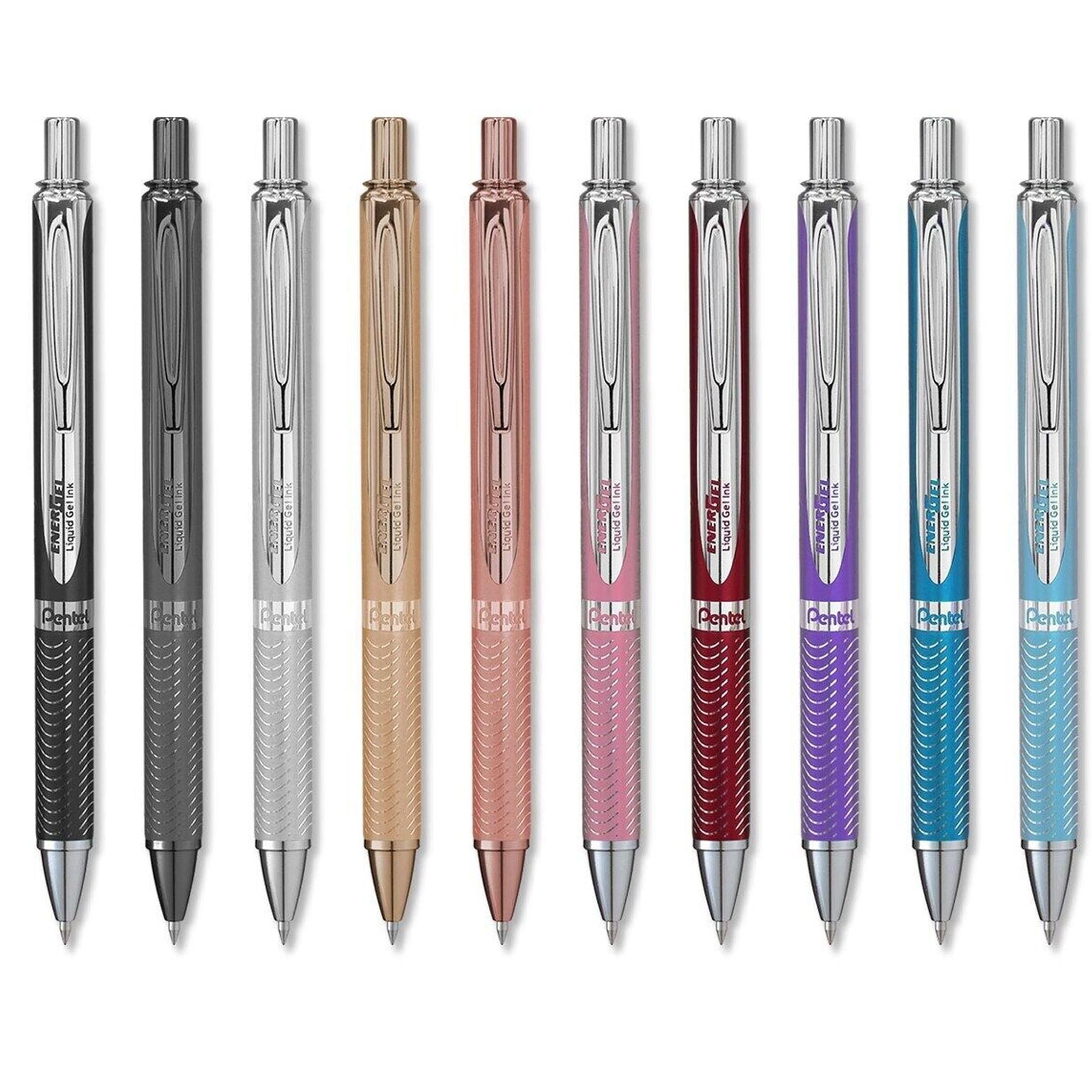 Pentel Energel Sterling BL407 Retractable Rollerball Pen - Sky Blue Barrel - Black Ink