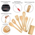 thumbnail image 5 of BlauKe® Wooden Spoons for Cooking 8-Pack – Bamboo Kitchen Utensils Set – Nonstick Wooden Cooking Utensils – Wood Spatula Spoon Tongs Utensil Holder, 5 of 15