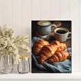 thumbnail image 2 of UXIEQU Fresh Croissants Coffee Canvas Wall Art Print 15.75x11.81 Inches, 2 of 8