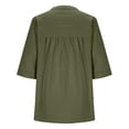 thumbnail image 4 of MSJUHEG Linen Blouse Women's Blouses & Button-down Shirts Women's Tunics Casual Loose Fit Tops Tunic Top Loose Solid Color Casual Shirts Womens Clothing Green S, 4 of 6