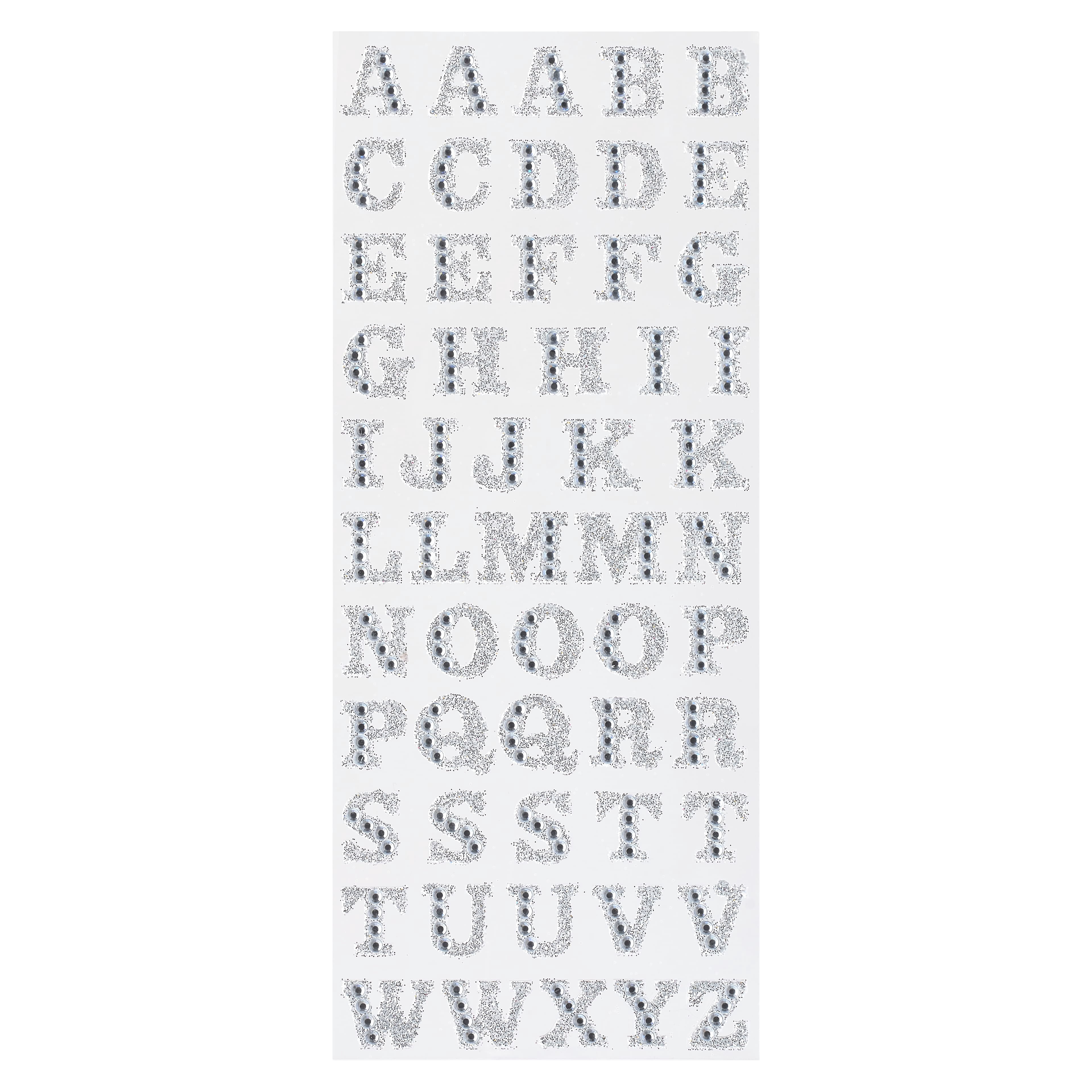 Recollections Glitter Rhinestone Alphabet Stickers, 12 Packs: 55 ct. (660 total)