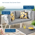 thumbnail image 2 of Lounge Loveseat Sofa, Aluminum, Metal, Steel, White Grey Gray, Modern Contemporary Urban Design, Outdoor Patio Balcony Cafe Bistro Garden Furniture Hotel Hospitality, 2 of 10