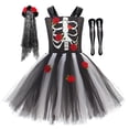 thumbnail image 3 of LILIYA Girls Halloween Sleeveless Dress with Pumpkin Embellished Bodice, Elegant Gown for Autumn Parties and Stage 4-5 Years, 3 of 7