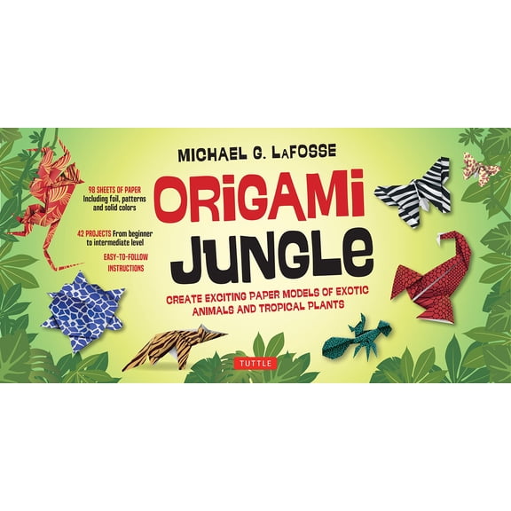 Pre-Owned Origami Jungle Kit: Create Exciting Paper Models of Exotic Animals and Tropical Plants: Kit with 2 Origami Books, 42 Projects and 98 Origa (Paperback) 0804845522 9780804845526