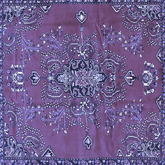 Ahgly Company Indoor Square Persian Blue Traditional Area Rugs, 7' Square