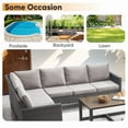 thumbnail image 4 of PARKWELL 5 Pieces Outdoor Sectional Sofa All Weather Wicker Rattan Sofa Set with Cushion and Ottoman Patio Conversation Furniture Set in Gray, 4 of 11