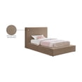 thumbnail image 2 of Meridian Furniture Dorian Taupe Velvet Twin Bed, 2 of 7