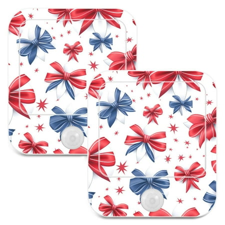 

Bow-knot Print LED Motion Sensor Night Light Plug into Wall 2 Pack Auto Dusk to Dawn Adjustable