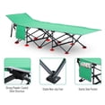thumbnail image 4 of Outsunny Folding Camping Cot for Adults with Carry Bags, Side Pockets, Outdoor Portable Sleeping Bed for Travel Camp Vocation, Green, 4 of 9