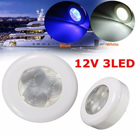 Universal Dome - MATCC Universal 12V 3 LED Interior Downlight Ceiling Dome Lights Marine Boat Yacht VAN RV Caravan US,blue color