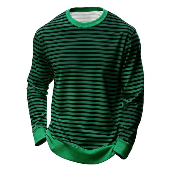 WOYY Toddler Boys Striped Long Sleeve T-Shirt Unisex Casual Crew Neck Tshirt, Sizes 3-14
