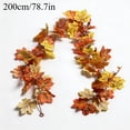 thumbnail image 3 of Artificial Maple Leaf Garland Fall Thanksgiving Decor, 78.7 Inch Orange Faux Leaf Vine 36 Branches For Railing Door Frame Fireplace Wall, Autumn Harvest Hanging Decor, 3 of 7