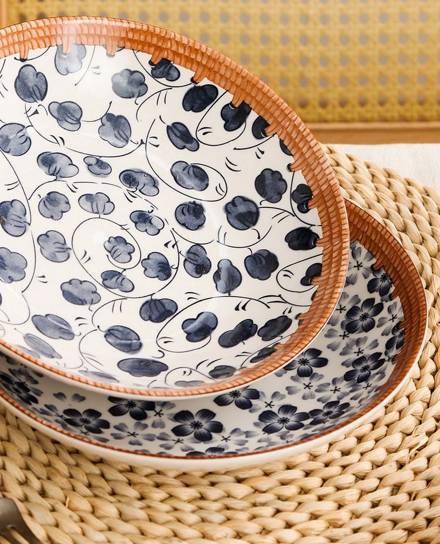 Set of 4 Handmade Ceramic Deep Dinner Plate 8