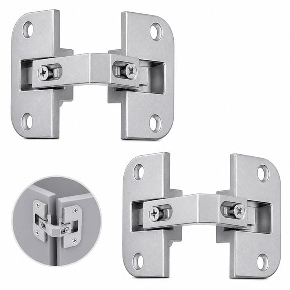 2pcs Adjustable Pie Cut Corner Hinge, Alloy Concealed Hinges for Cabinets and Kitchen Corner Cabinet Bifold Doors Hardware Replacement