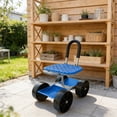 thumbnail image 5 of Garden Kneeler and Seat, Garden Seat with Wheels, 6X18 in Plastic Tray, Gardening Seat Outdoor Garden, Lawn Planting, Solid Black, 1 Pc, 5 of 6