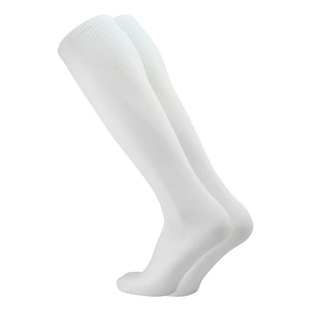 Flat Knit Sanitary Liner Baseball Socks (One Size, White) - White,One Size