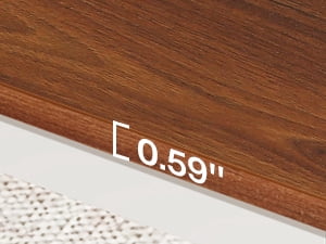 Fnova 78.7" Modern Computer Desk with Wood Desktop, Metal Frame Office Desk, Brown White