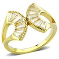 thumbnail image 1 of Bague en Acier Inoxydable IP Gold pour Femmes avec AAA Grade CZ en Transparent - Taille 10, 1 of 1