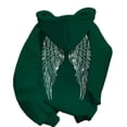 thumbnail image 2 of CIENVNSTG Women's Casual Pullover Hoodies Y2K Wings Sequin Decor Glitter Back Design Fashion Tops Holiday Style Sweatshirts Suitable for Daily Leisure and Outdoor Gatherings Dark Green M, 2 of 4