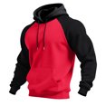 thumbnail image 2 of HAJWOH Mens Hoodies Pullover Lightweight Block Color Sweatshirts Casual Long Sleeve Shirts Drawstring with Pocket, 2 of 5