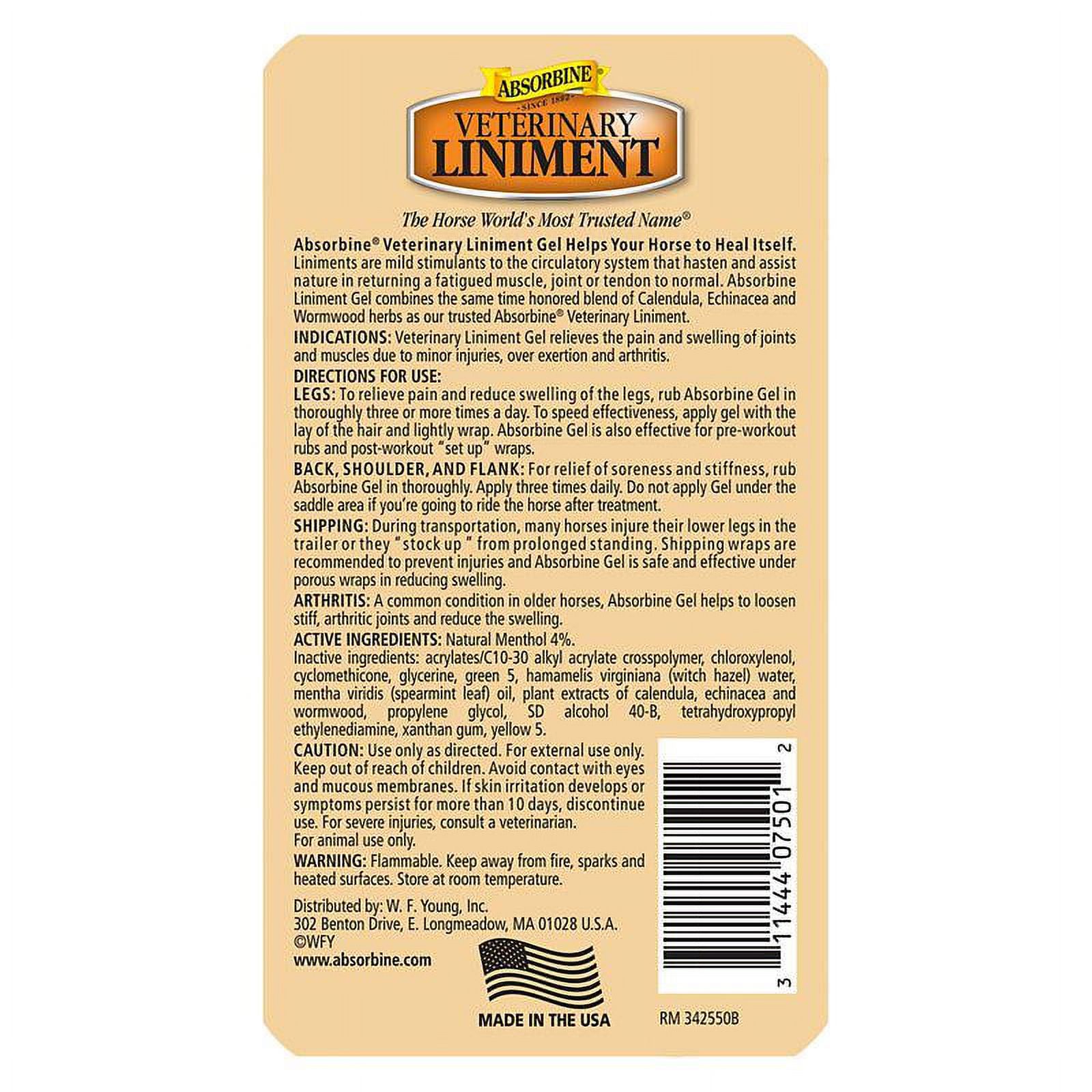 Absorbine Veterinary Horse Liniment Gel, 12 oz.
