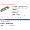 thumbnail image 2 of Front Left Door Window Switch Bezel - Compatible with 2003 - 2006 Ford Expedition 2004 2005, 2 of 2