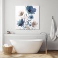 thumbnail image 5 of Wall Art Prints, Navy Blue Floral Framed Canvas Prints for Bedroom Living Room Bathroom Office, Watercolor Flowers Farmhouse Gallery Wrap Wall Art Poster for Gifts Home Decor 20"x20", 5 of 9