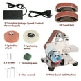thumbnail image 4 of TMWEFUSC Mini Belt Sander 15 Degree Stainless Steel Electric Belt Grinder 7 Adjustable Speed Electric Polishing Sanding Machine Small Electric Belt Sander with Sanding Belt for Woodworking Metal, 4 of 9