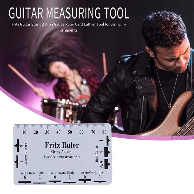 Herramienta de medición de regla de calibre de acción de cuerda de guitarra Fritz para instrumento de cuerda