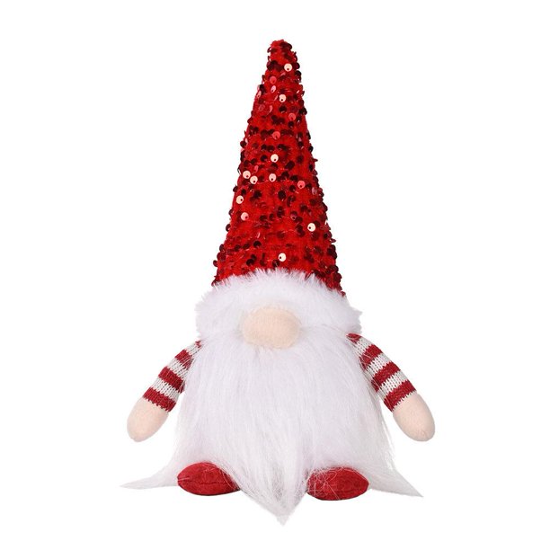 Ruifaya Figura de elfo de Papá Noel hecha a mano con luz LED de 1/3 x