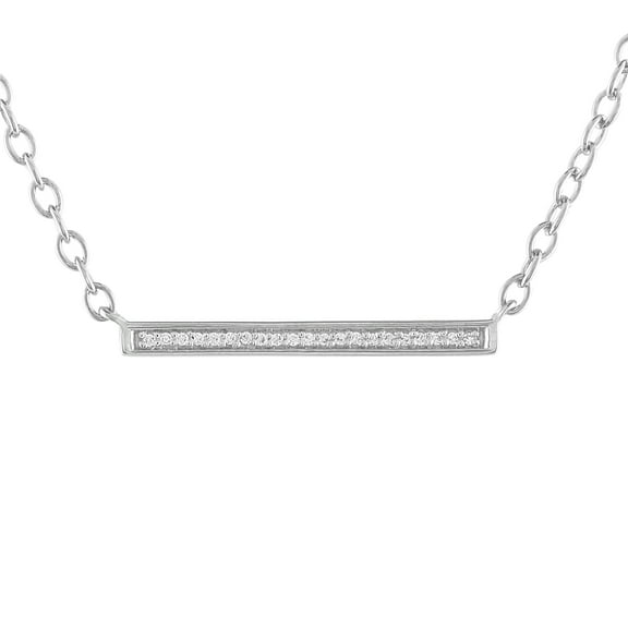 Ladies Brilliance Fine Jewelry Diamond Accent Bar Necklace in Sterling Silver