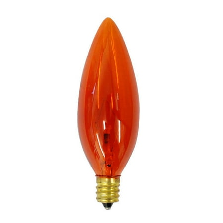 40w Candelabra - Satco S3818 40W 120V B9.5 Transparent Amber E12 Candelabra Base bulb