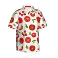 thumbnail image 3 of Xecao Fresh Red Tomato print Hawaiian shirt - a stylish short-sleeve button-down for men, perfect for casual beach and tropical outings., 3 of 9