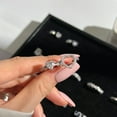 thumbnail image 6 of Flydeer 2Pcs 1CT White Heart Cut Zirconia Love Halo Engagement Wedding Ring Set Ladies Fashion 925 Silver for Women Size 9, 6 of 9