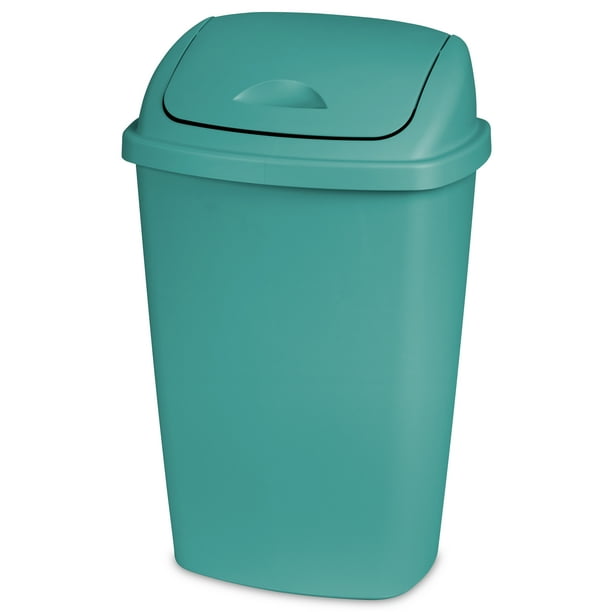 Sterilite 13 2 Gal 50 L Swingtop Wastebasket Teal Walmart Com Walmart Com