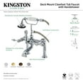 thumbnail image 4 of Aqua Vintage AE103T8TAL Tudor 7" Center Deck-Mount Clawfoot Tub Faucet with Hand Shower, Brushed Nickel, 4 of 5