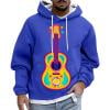 VBARHMQRT Robe Chandail en Molleton pour Homme Style Carnaval Décontracté Imprimé Guitare Chandail à Capuche à Manches Longues