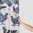 thumbnail image 3 of JEUXUS Shower Curtain - Durable and Washable - Seamless Cute Pigeons Pattern - Multiple Sizes White, 3 of 7