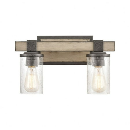 

2 Light Bath Vanity in Transitional Style 9 inches Tall and 15 inches Wide Anvil Iron/Distressed Antique Graywood Bailey Street Home 2499-Bel-3826666