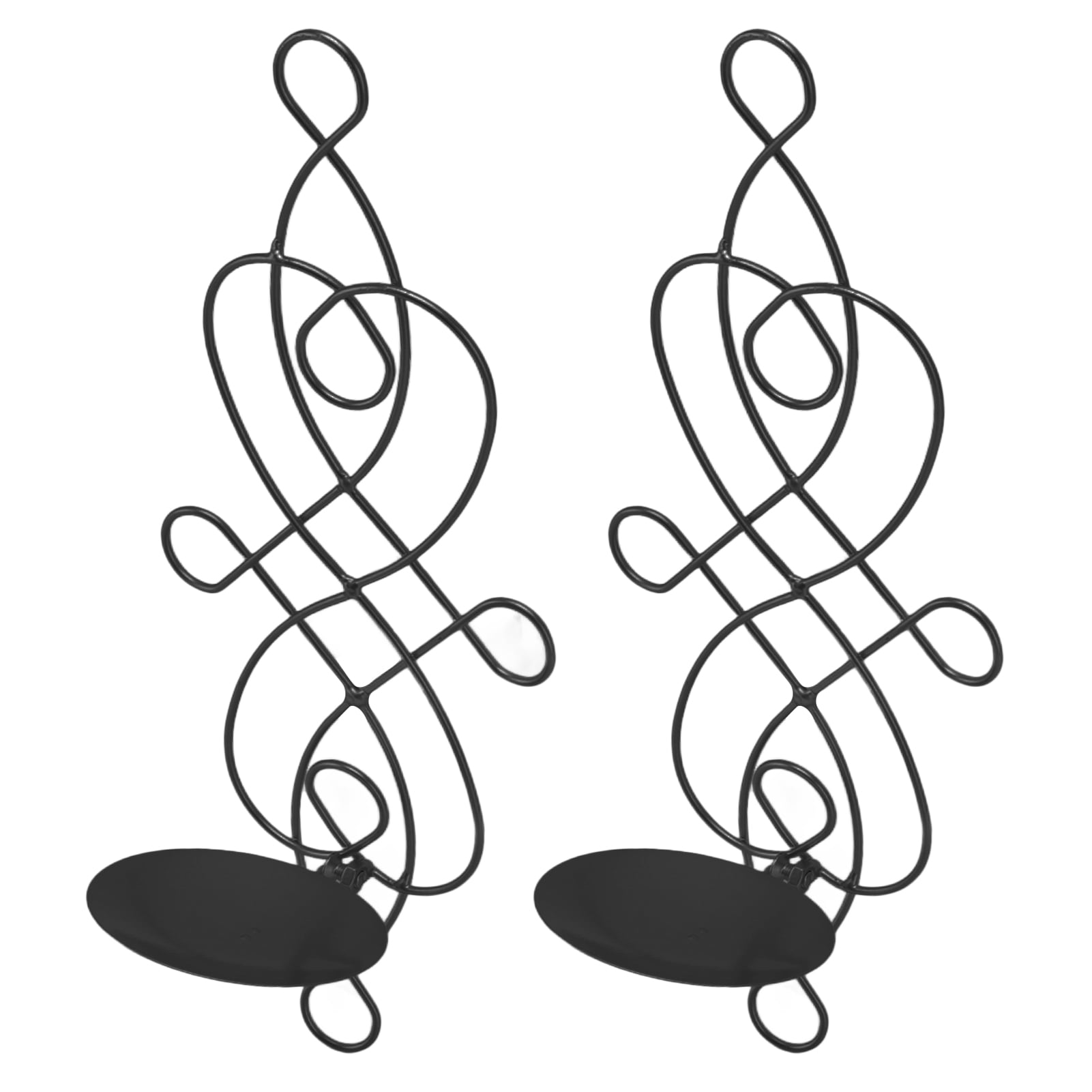 Iron Wall Candle Sconce Holder, 2 Sets Foldable Hanging Wall Mounted