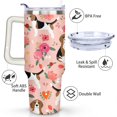 thumbnail image 3 of Cute Dog Design 40oz Tumbler with Handle - Double Wall Insulated Coffee Mug for Women - Dog Mom Gift Travel Cup with Straw, 3 of 7